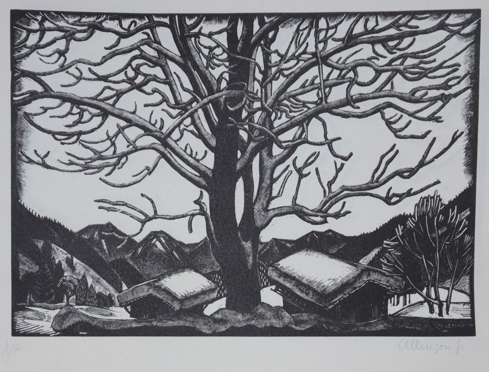 Adrian Allinson (1890-1959), three artist proof prints, Winter Slumber, signed in pencil, 18 x 26cm, unframed